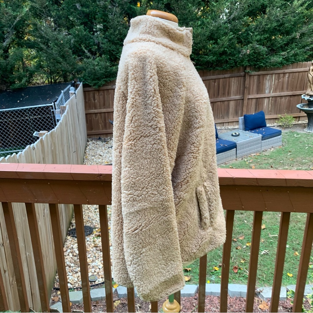 Womens Sonoma Goods for Life Sherpa Teddy Jacket | XL | Tan  NEW!! - Picture 8 of 12